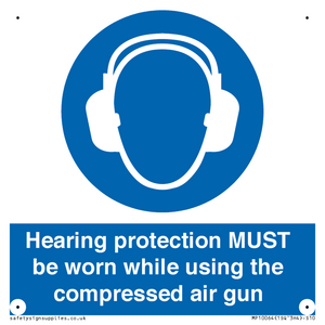 Hearing protection MUST be worn while using the compressed air gun